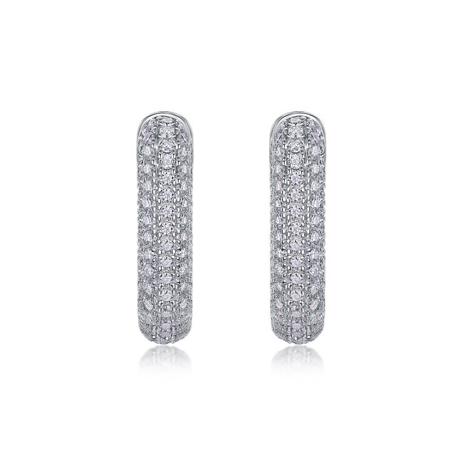 Moissanite Square Hinged Hoop Earrings - Image 5