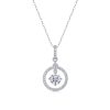 One Carat Swinging Halo Pendant