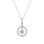 Collier chaîne avec pendentif grand cercle en argent sterling