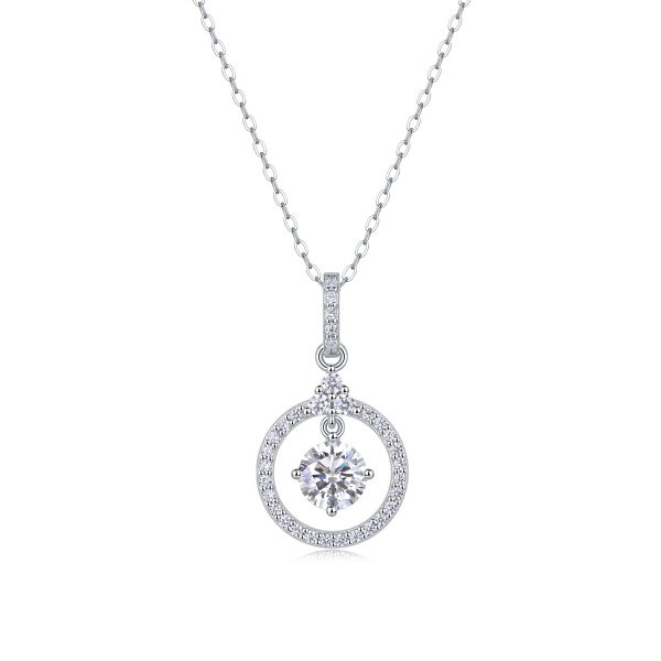 One Carat Swinging Halo Pendant