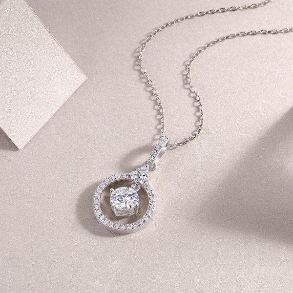 Sterling Silver Big Circle pendant Chain necklace - Image 5