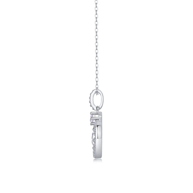 Sterling Silver Big Circle pendant Chain necklace - Image 6