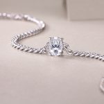 Pulseras cubanas de plata y diamantes para mujer
