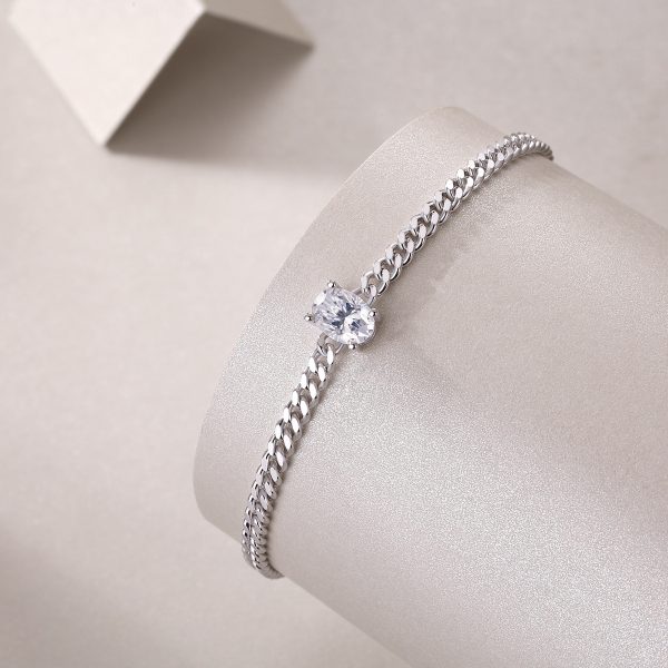 Women's Diamond Silver Cuban Bracelets - Image 3