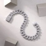 Pulseira Pandora Cuban Link em Prata com Diamantes