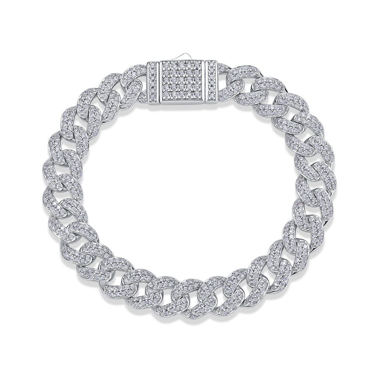 Bracelet En Argent 925 Chaîne Cubaine Pour Femme - Cadeau Délicat Et Résistant