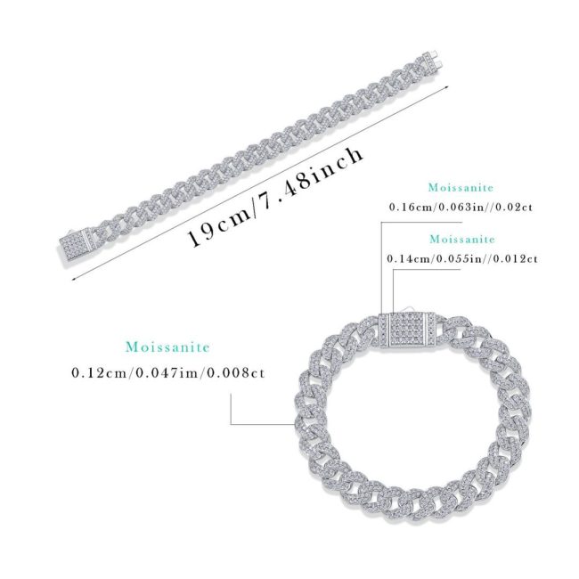 Pandora Cuban Link Bracelet Silver Diamond Bracelet - Image 3