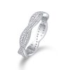 Sterling Silver Petite Twist Diamond Eternity Ring