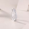 Sterling Silver Petite Twist Diamond Eternity Ring