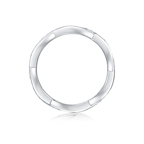 Petite Twist Diamond Eternity Ring In Sterling Silver - Image 5