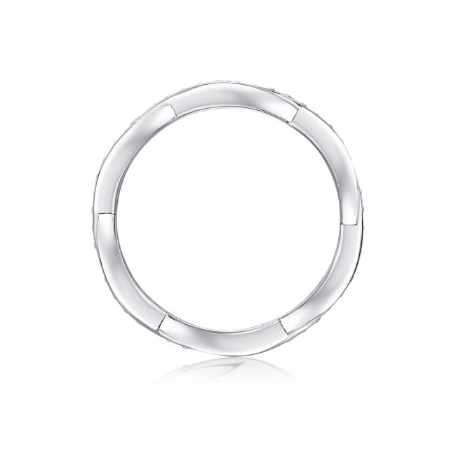 Petite Twist Diamond Eternity Ring In Sterling Silver - Image 5