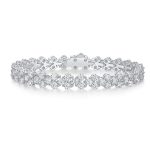 Slide Floral Cluster Pulsera Cristales Swarovski