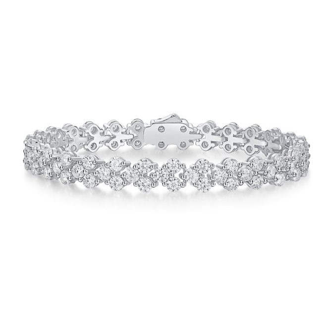 Rose Cut Diamond Floral Cluster bracelet
