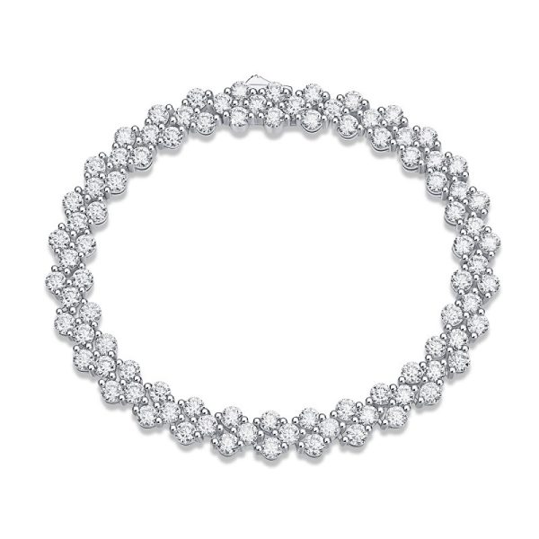 Slide Floral Cluster Bracelet Swarovski Crystals - Image 5