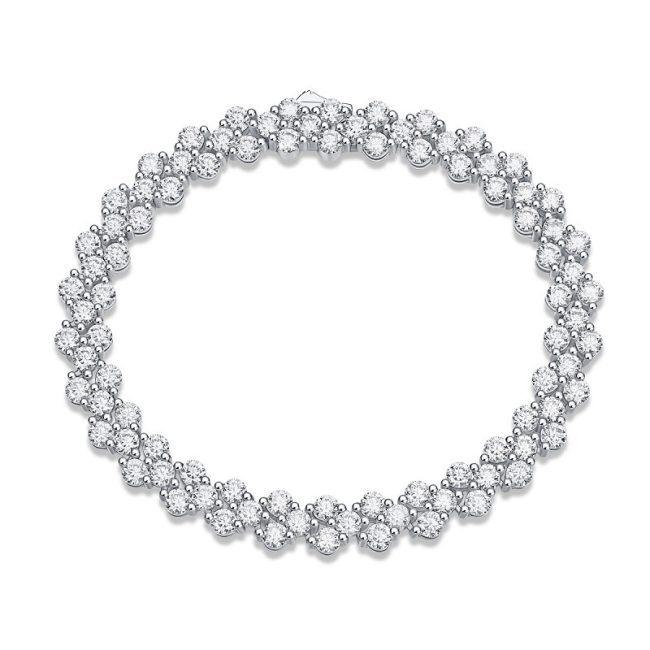 Slide Floral Cluster Bracelet Swarovski Crystals - Image 5