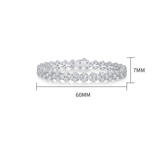 Slide Floral Cluster Bracelet Swarovski Crystals - Image 3