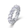Sterling Silver Diamond Eternity Band Ring For Women