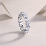 Anillo de plata de ley con diamantes para mujer