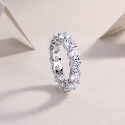 Diamond Eternity Band Ring In Sterling Silver For Women