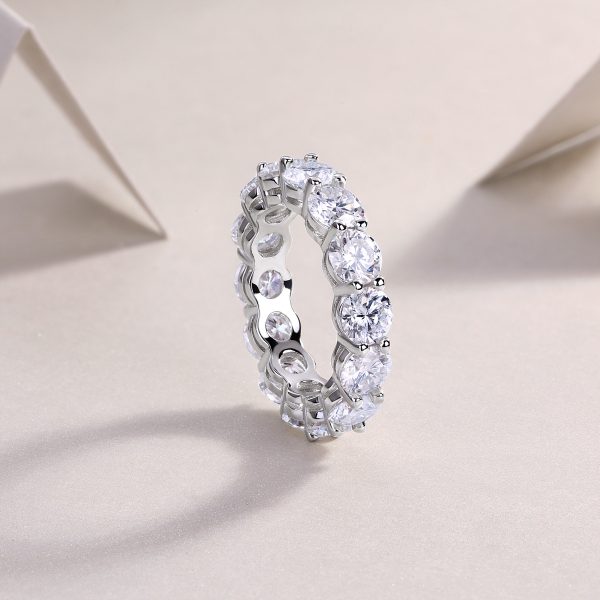 Diamond Eternity Band Ring In Sterling Silver For Women