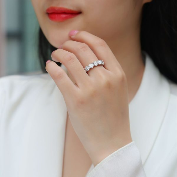 Sterling Silver Diamond Eternity Band Ring For Women - Image 2