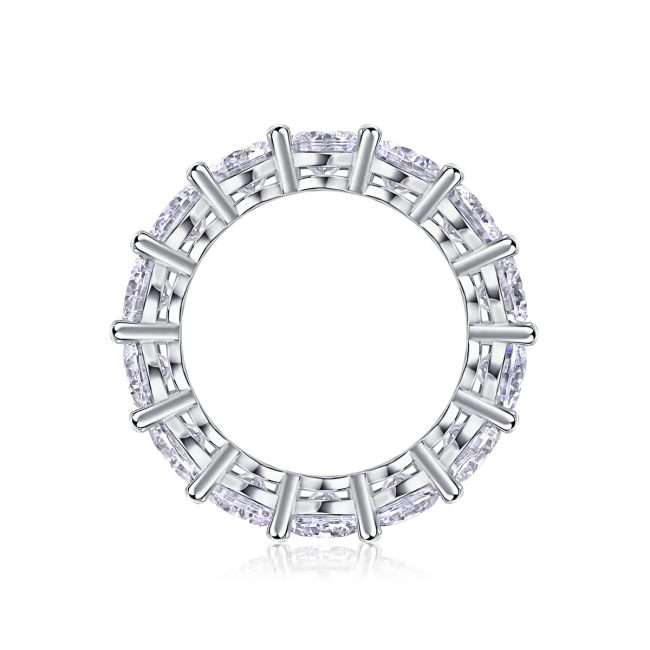 Sterling Silver Diamond Eternity Band Ring For Women - Image 4
