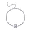 Round-Cut Diamond Halo Bolo Bracelet