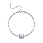 Round-Cut Diamond Halo Bolo Bracelet