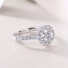925 Sterling Silver Halo Engagement Ring For Women