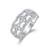 Round Diamond Floral Scalloped Wedding Band