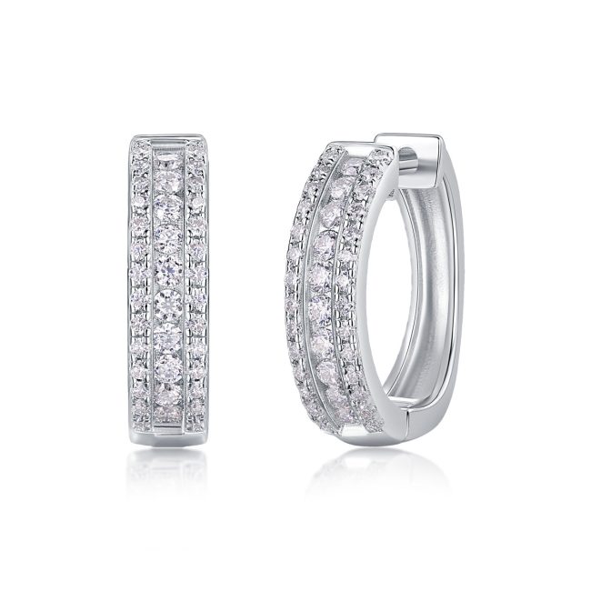 S925 Silver Bright Night Moissanite Earrings