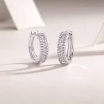 Pendientes de plata S925 con moissanita brillante nocturna