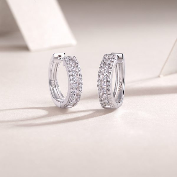 S925 Silver Bright Night Moissanite Earrings