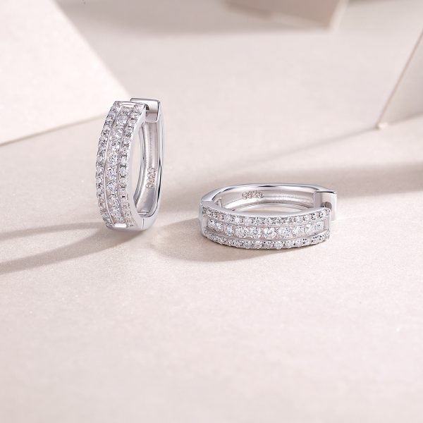 S925 Silver Bright Night Moissanite Earrings