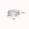 Baguette and Round Diamond Ring In 925 Sterling Silver