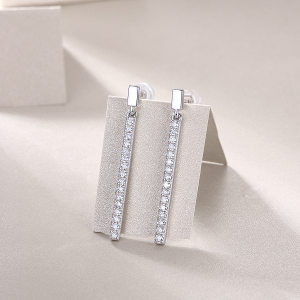 Shepherd Dangling Bar Diamond Earrings For Women - Image 4