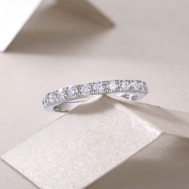 925 Sterling Silver 11 Stone Diamond Anniversary Ring