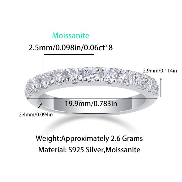 Silver 11 Stone Moissanite Anniversary Ring - Image 3
