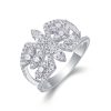 Sterling Silver Diamond Snowflake Ring For Women