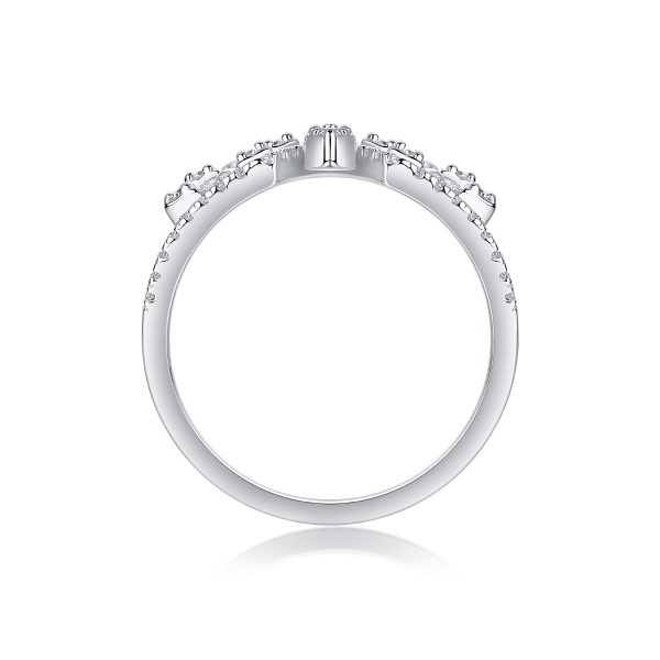 925 Sterling Silver Diamond Snowflake Ring - Image 6