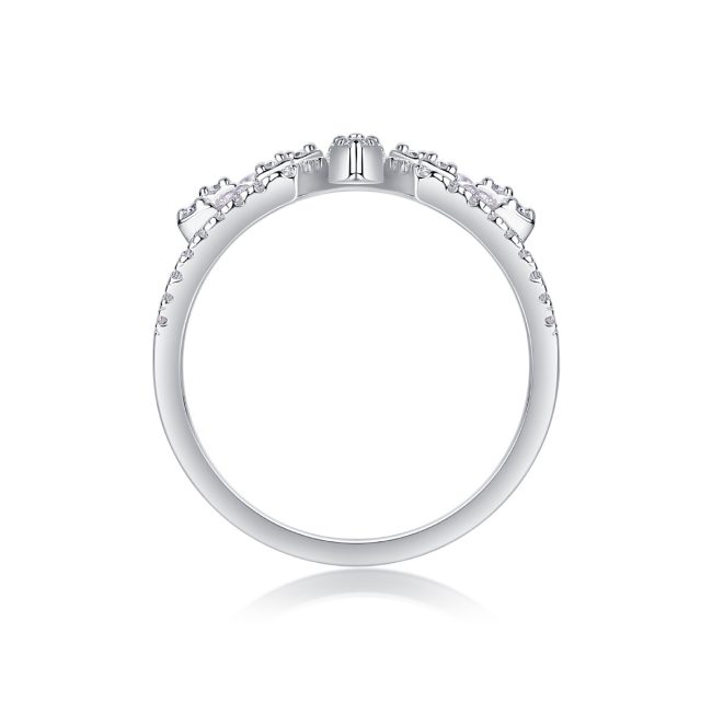 925 Sterling Silver Diamond Snowflake Ring - Image 6