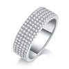 Silver Five Row Diamond Eternity Ring