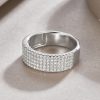 Five Row Diamond Ring In Sterling Silver