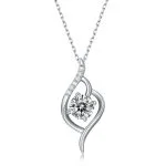 Collar de San Valentín en plata de ley 925 con colgante de diamantes