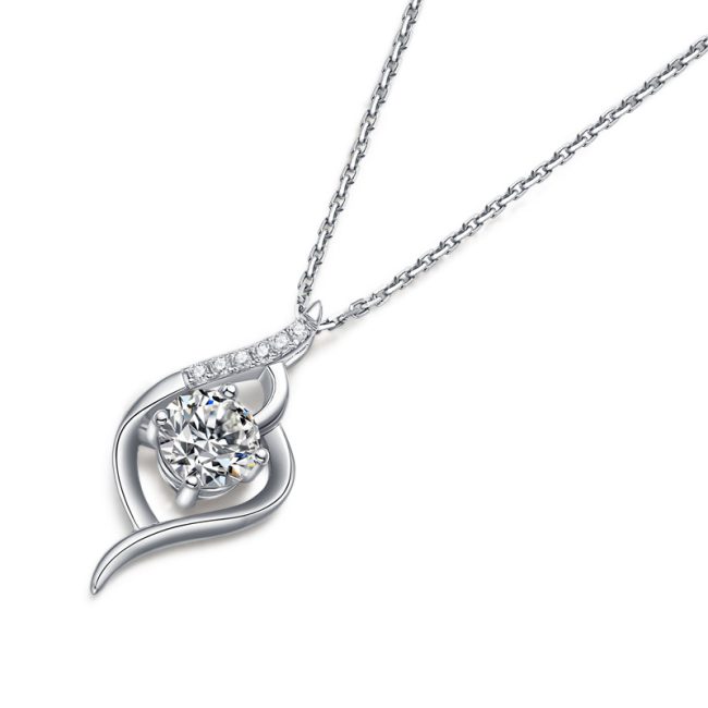 925 Silver Sterling Valentine's Day Necklace With Diamond Pendant - Image 4
