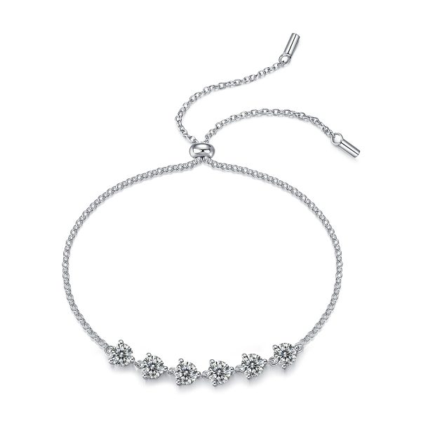 Diamond Silver Adjustable Slide Bracelet - Image 5