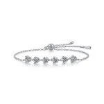 Pulsera ajustable de plata con diamantes
