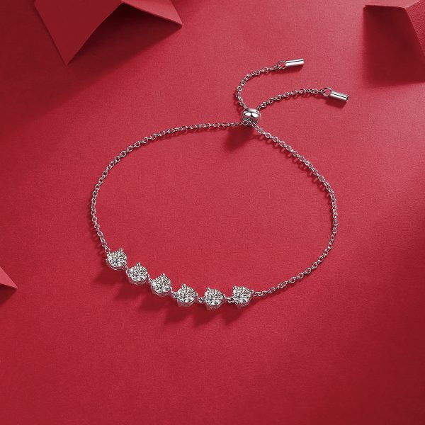 Diamond Silver Adjustable Slide Bracelet - Image 4