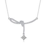 Collier clavicule classique en argent sterling 925 et diamants