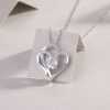 925 Sterling Silver Double Heart Pendant Necklace